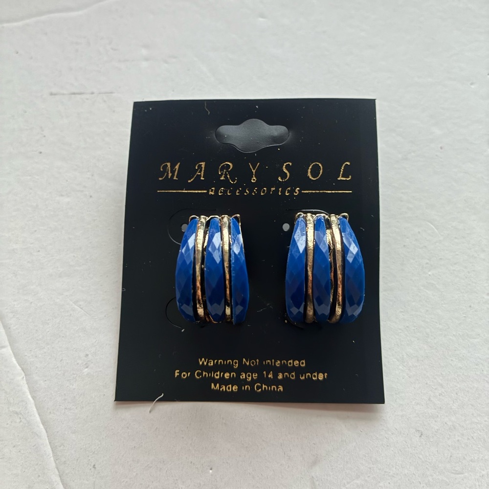 Royal Blue and Gold Earrings